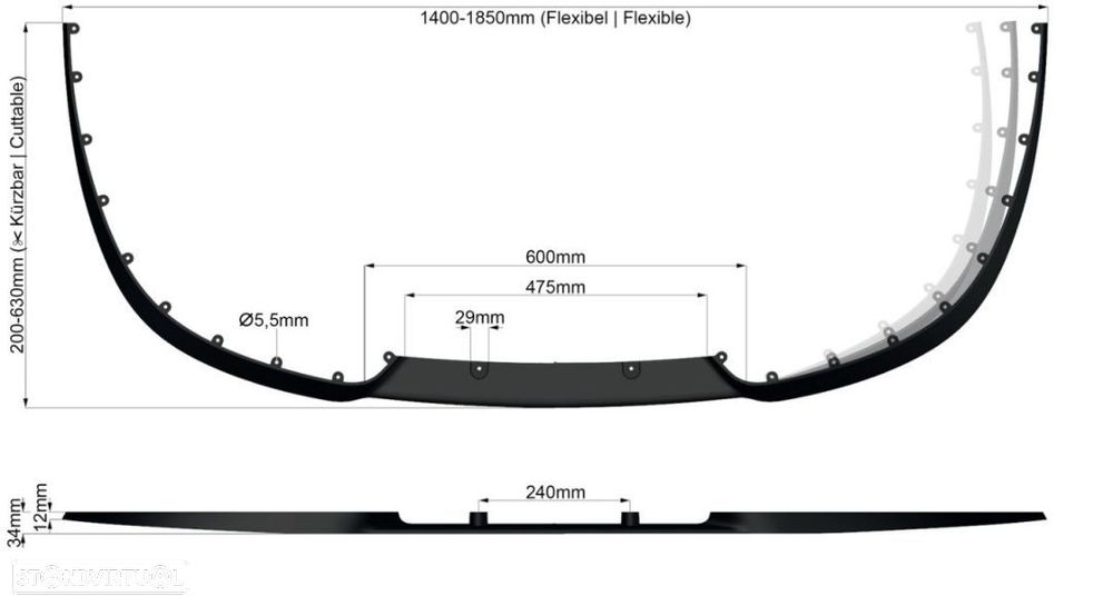 Aba / Spoiler / Lip Frontal universal cupra look em plastico ABS - 4