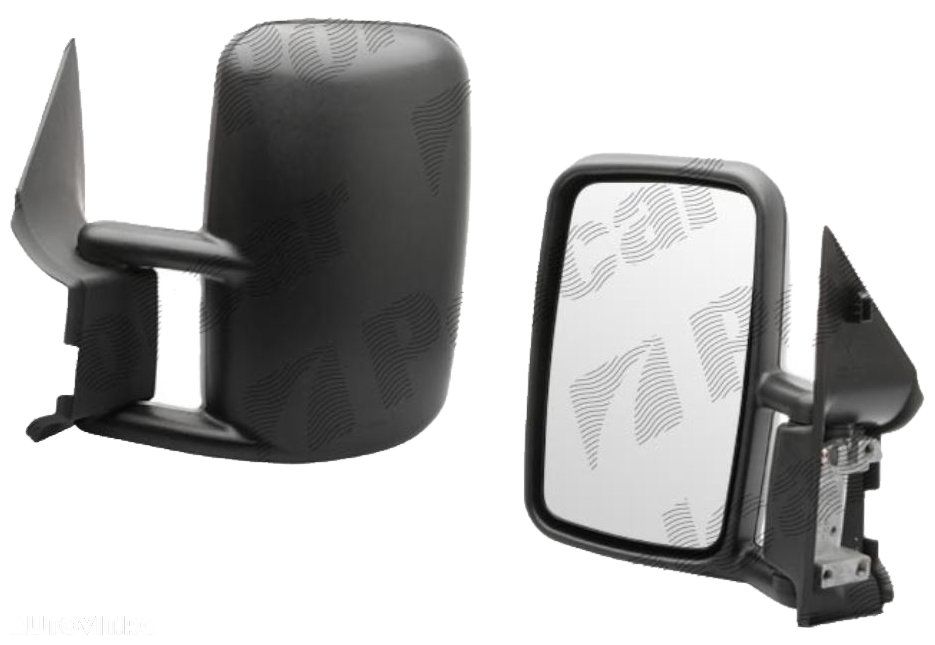 Oglinda exterioara VW LT 2, 05.1996-12.2005 stanga/dreapta Crom Convex Manuala Fara Incalzire 2D1857501A 2D1857501A01C 513495110H, carcasa neagra, View Max - 1