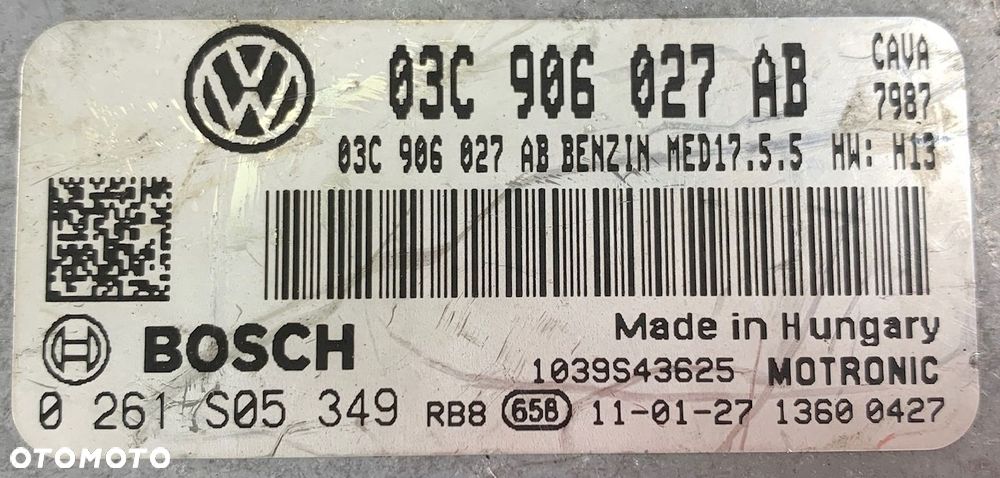 KOMPUTER ECU VW SEAT SKODA 1.4 03C906027AB 0261S05349 - 3