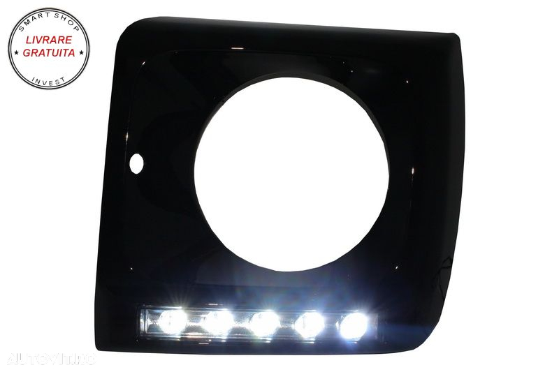 Carcasa faruri cu Lumini de zi dedicate LED DRL Crom Mercedes G-class W463 (1989-2- livrare gratuita - 7