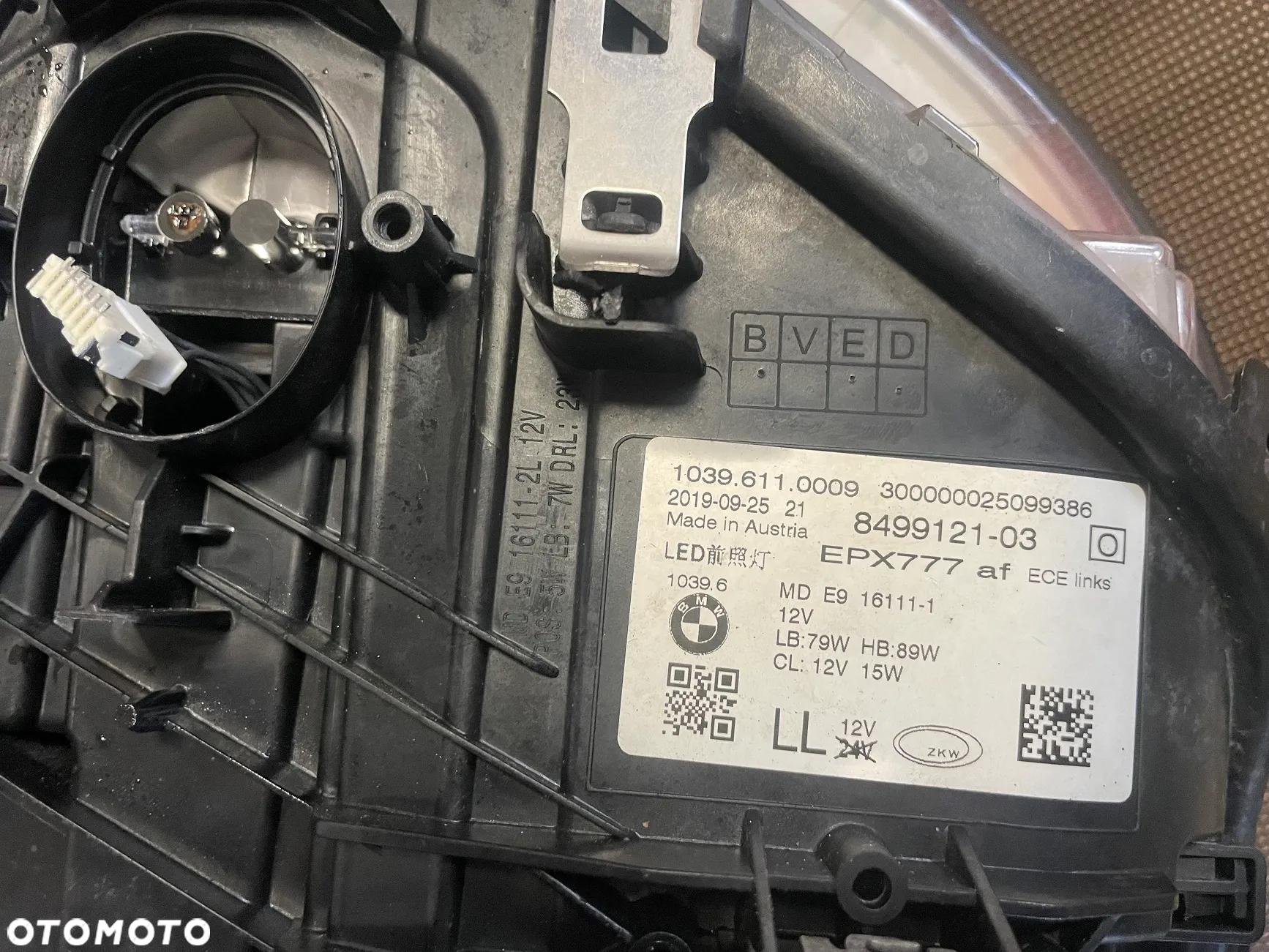 BMW G30 Lampa reflektor lewy igła 8499121 - 5