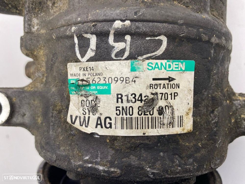Compressor de ar condicionado AUDI A3 (8P1) 2.0 TDI REF. 5N0820803 MOTOR CBA - 4