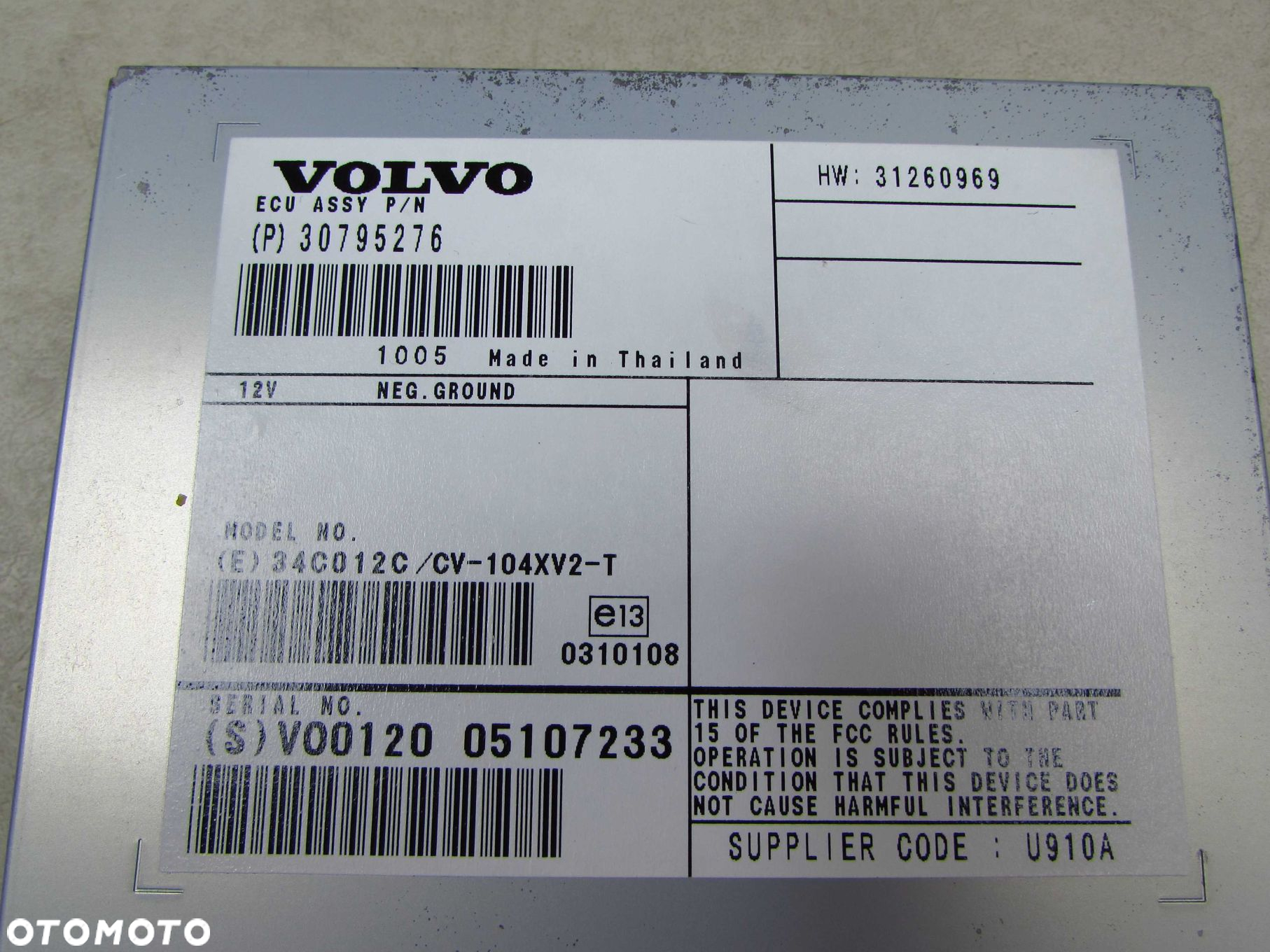 VOLVO S60 II V60 XC60 10-17 WZMACNIACZ RADIA AUDIO 30795276 - 4