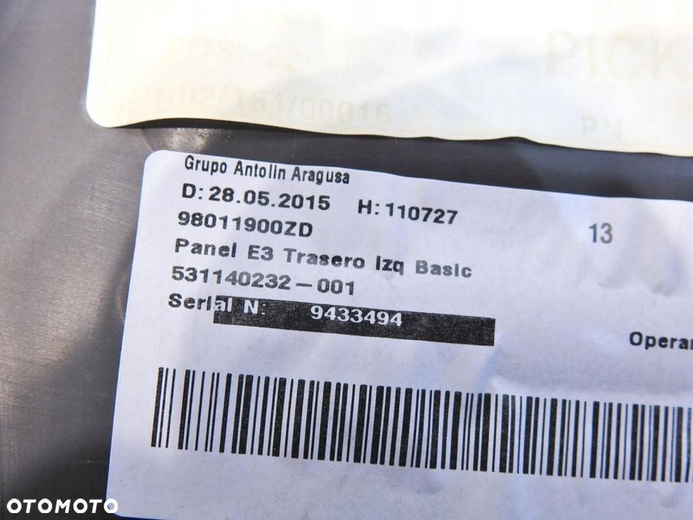 TAPICERKA DRZWI LEWY TYŁ CITROEN C4 CACTUS 98011900ZD - 6
