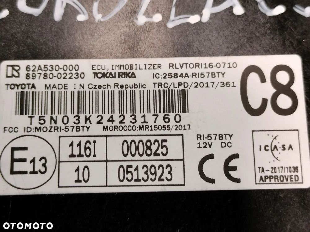 TOYOTA COROLLA E21 1.5B AUTOMAT od 2022r Zestaw Startowy Stacyjka Kluczyk Komputer - 10