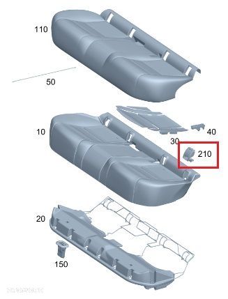 MERCEDES GLC EQC W205 W238 Oslona isofix brazowa tyl OE - 3