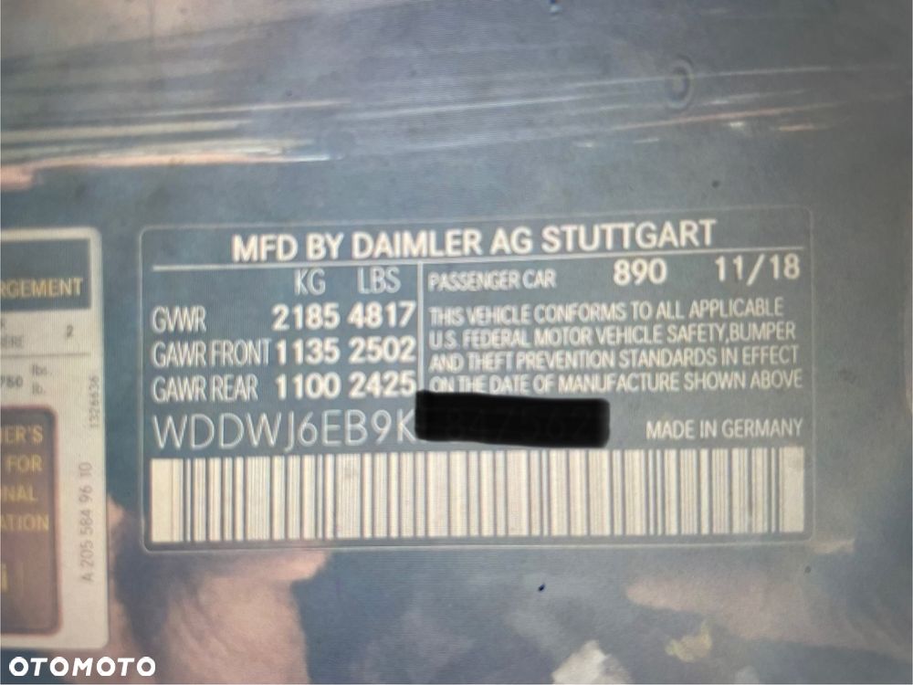 Mercedes w205 Coupe cabrio c43 amg lift silnik skrzynia zawieszenie  błotnik felgi lusterko 890 - 3