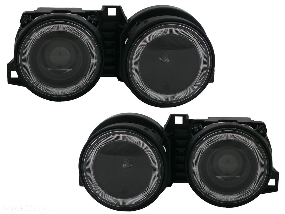 REFLEKTORY LAMPY kpl RINGI LED CCFL ANGEL EYE TUNING BLACK CLEAR BMW 3 E30 - 1