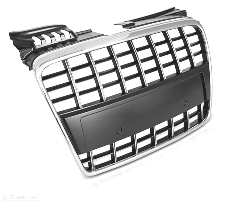 GRELHA FRONTAL AUDI A4 B7 LOOK S-LINE CROMADA - 4