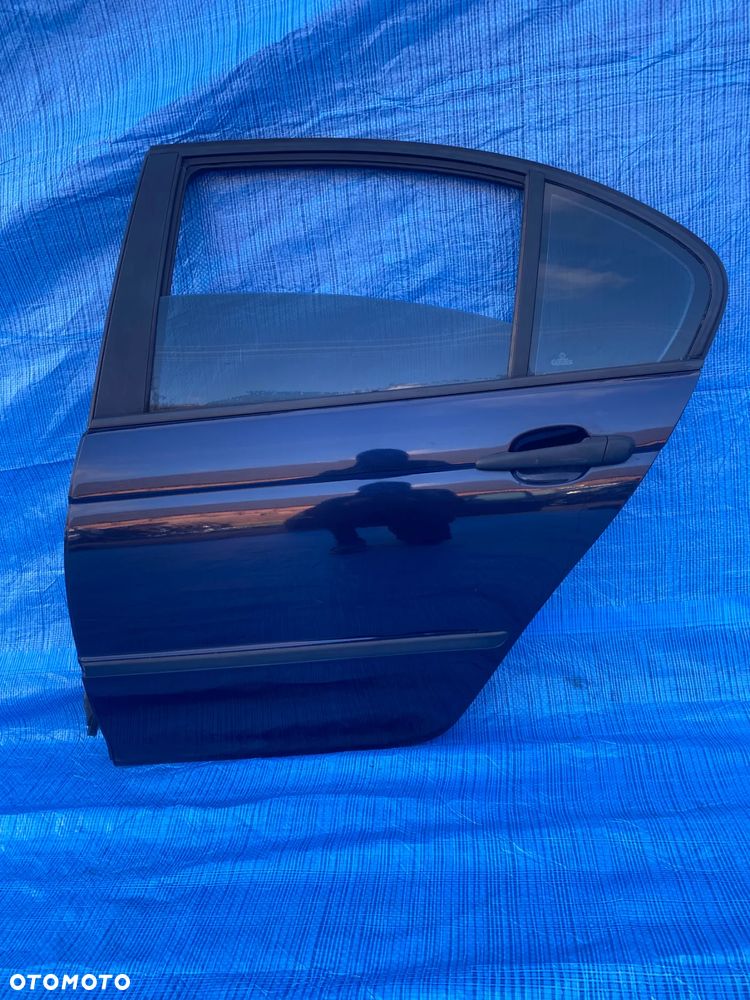 DRZWI LEWE TYŁ TYLNE BMW E46 sedan GRANATOWE KOMPLETNE - 1