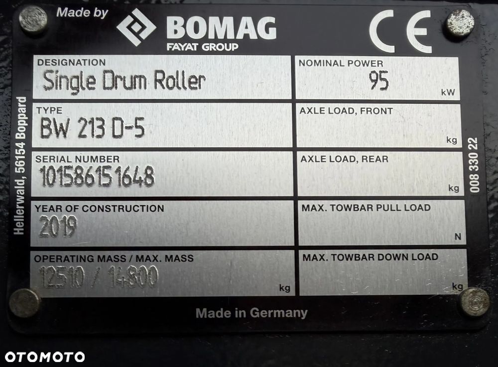 Bomag BW213 D-5 Walec Drogowy Terenowy 15 ton. Import Norwegia 2020 rok. 1050 Mtg. silnik DEUTZ 4cyl. 140 km. Maszyna nie różni się od Nowej z salonu! Klima wentylacja. Serwisy w Dekra AKTUALNE. Zero zniszczeń IGŁA !! Gotowa do długiej pracy. Po dużych serwisach eksploatacyjnych w Norwegii. Walec z Upadłości od pierwszego właściciela. Jego historia od nowosci to jedna robota na stadionie miejskim! Jedyna taka okazja! - 6