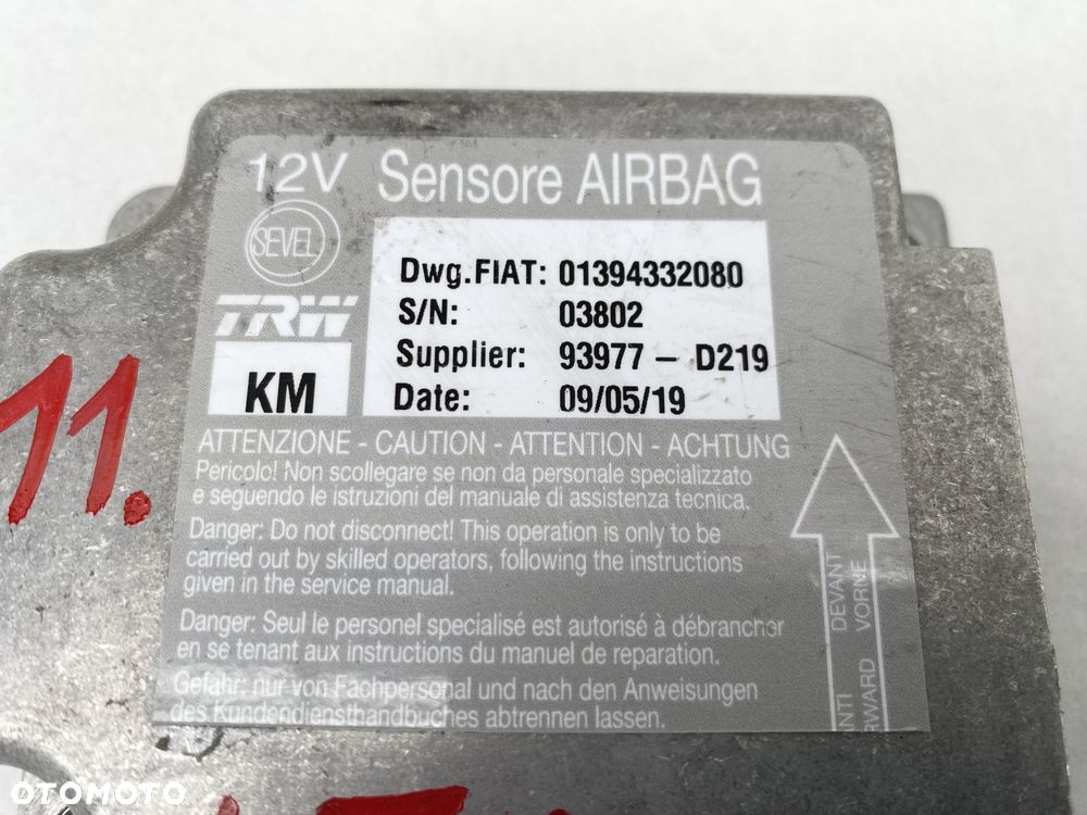 DUCATO BOXER JUMPER 14- MODUŁ SENSOR STEROWNIK PODUSZEK AIRBAG 1394332080 - 2