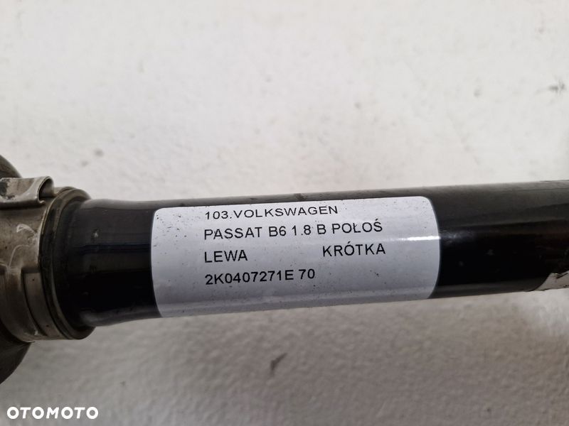 volkswagen passat b6 1.8 tsi półoś lewy przód lewa krótka 2k0407271e - 6