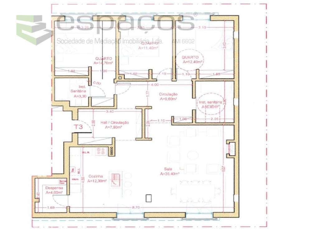 T3 Novo no Centro da Cidade. - Grande imagem: 2/9