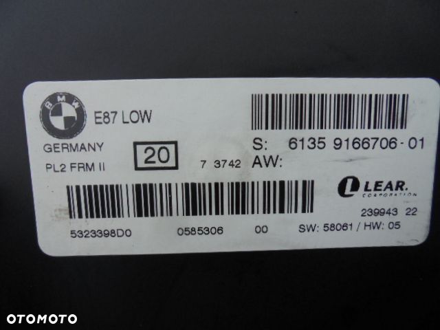 moduł świateł bmw e87 LOW 9166706 - 1