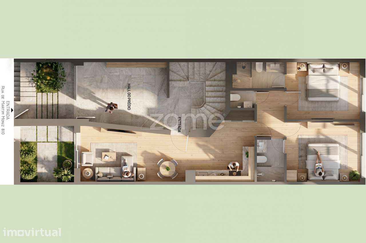 Apartamento T2 novo, com jardim, em Aldoar. - Grande imagem: 4/15