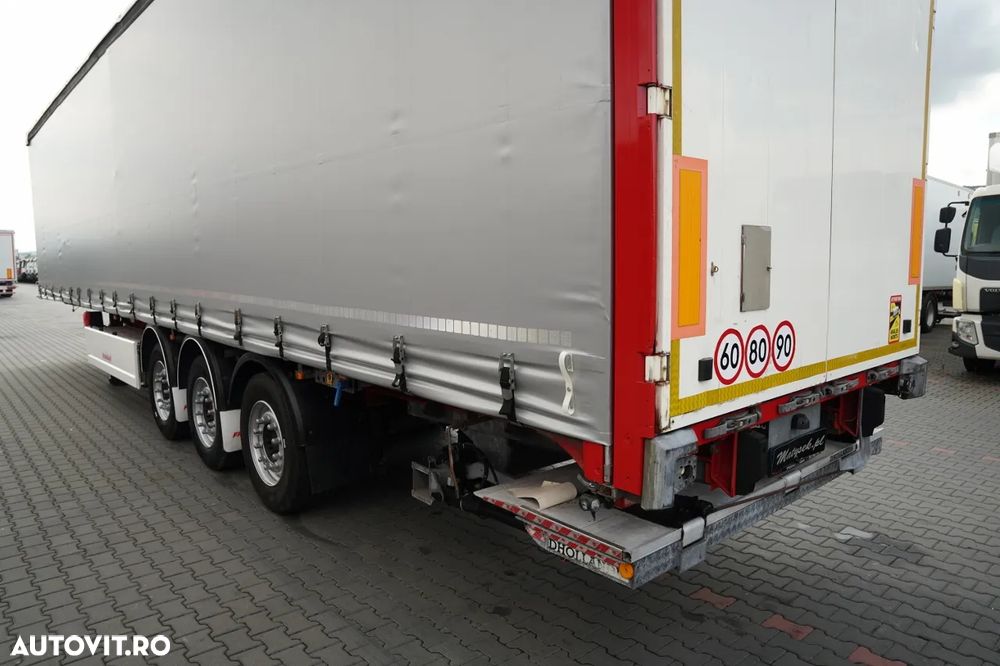 Fruehauf / SEMIREMORCĂ CU PRELATĂ (CURTAINSIDER) / TRANSPORT PALETI / PLATFORMĂ HIDRAULICĂ DHOLLANDIA - 2.000 KG / PODEA REZISTENTĂ (HEAVY-DUTY) / AXĂ LIFTABILĂ / AXE SAF / - 11