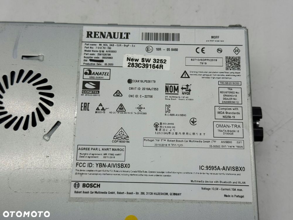 panel / radioodtwarzacz cd/dvd/gps renault clio v 2022 7513751700 - 5