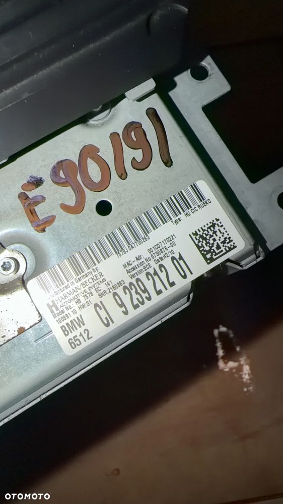 BMW E90 E91 RADIO CZYTNIK NAWIGACJI 9239212 - 4