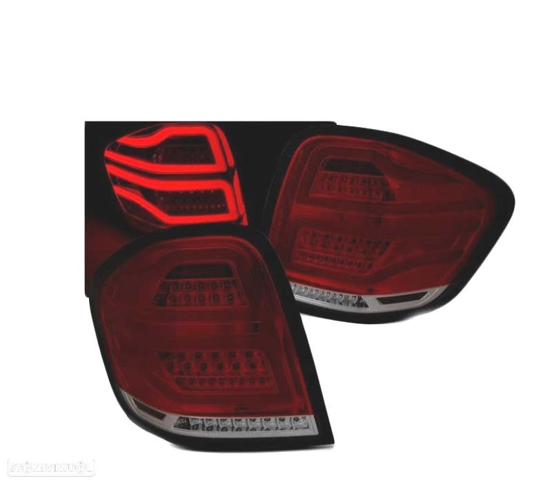 FAROLINS TRASEIROS LED MERCEDES W164 05-08 VERMELHO FUMADO ESCURECIDO - 1