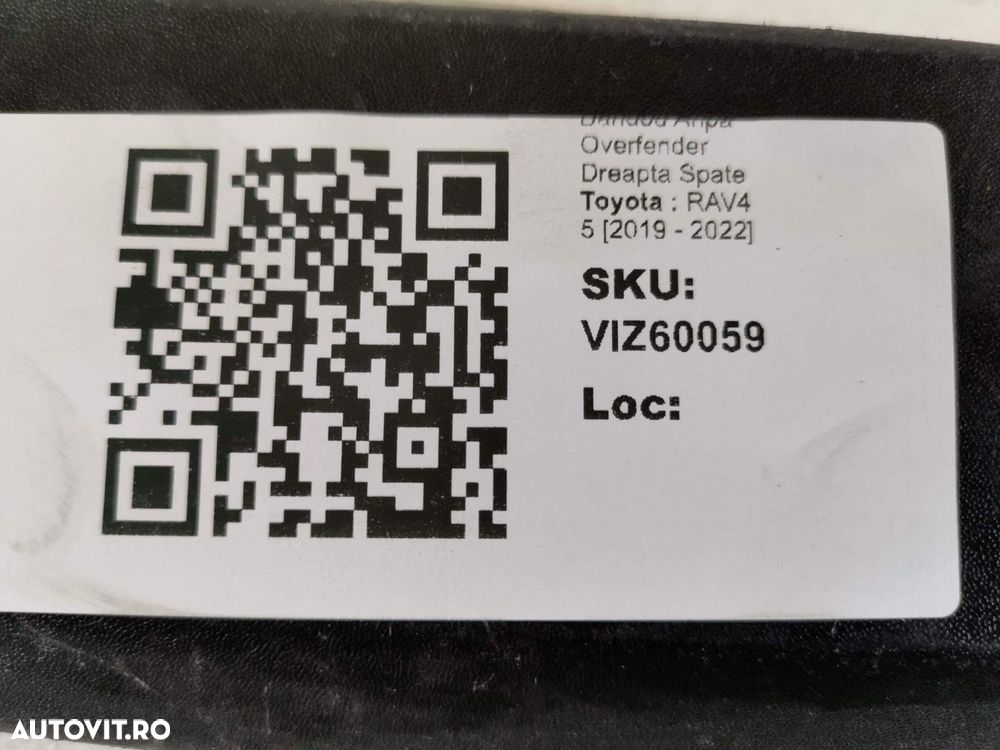 Bandou Aripa Overfender Dreapta Spate Toyota  RAV4 5 2019 2020 2021 20 - 8