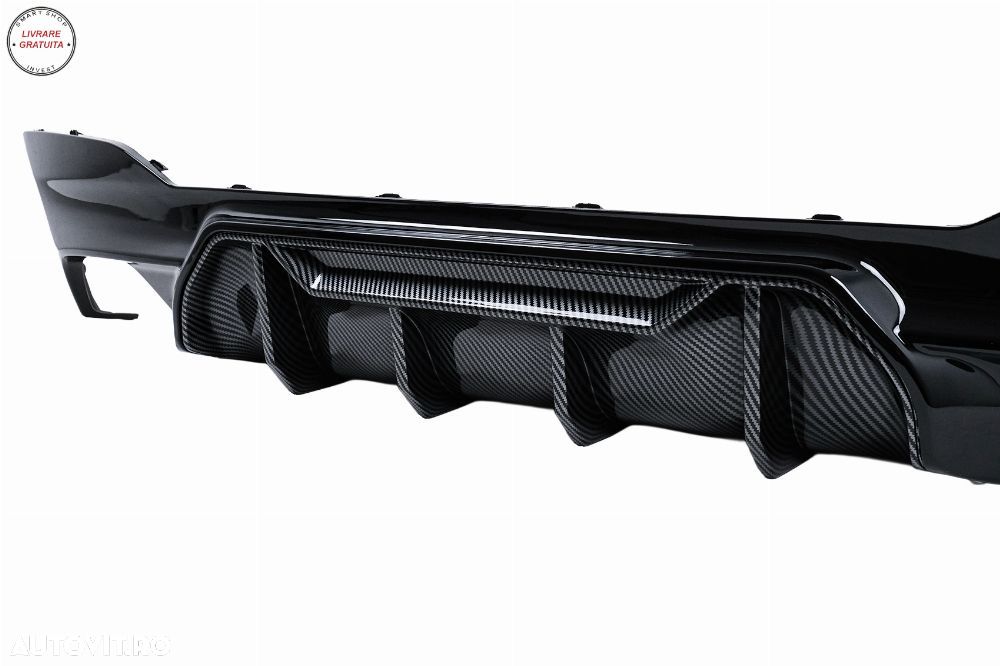Difuzor Bara Spate BMW Seria 5 G30 G31 (2017-2024) M5 Design Negru Lucios cu Inser- livrare gratuita - 10