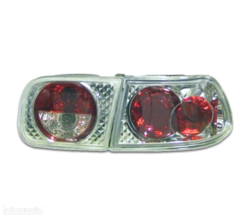 FAROLINS HONDA CIVIC 4P 92-95 LOOK LEXUS FUNDO CROMADO - 3