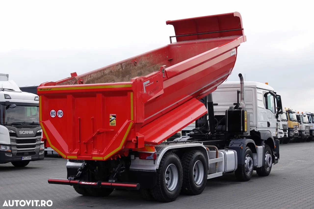 MAN TGS 35.430 / 8X4 / BASCULANĂ SPATE / HYDROCLAP / PNEURI 100% / 2022 / 109.000 PLN KM - 3