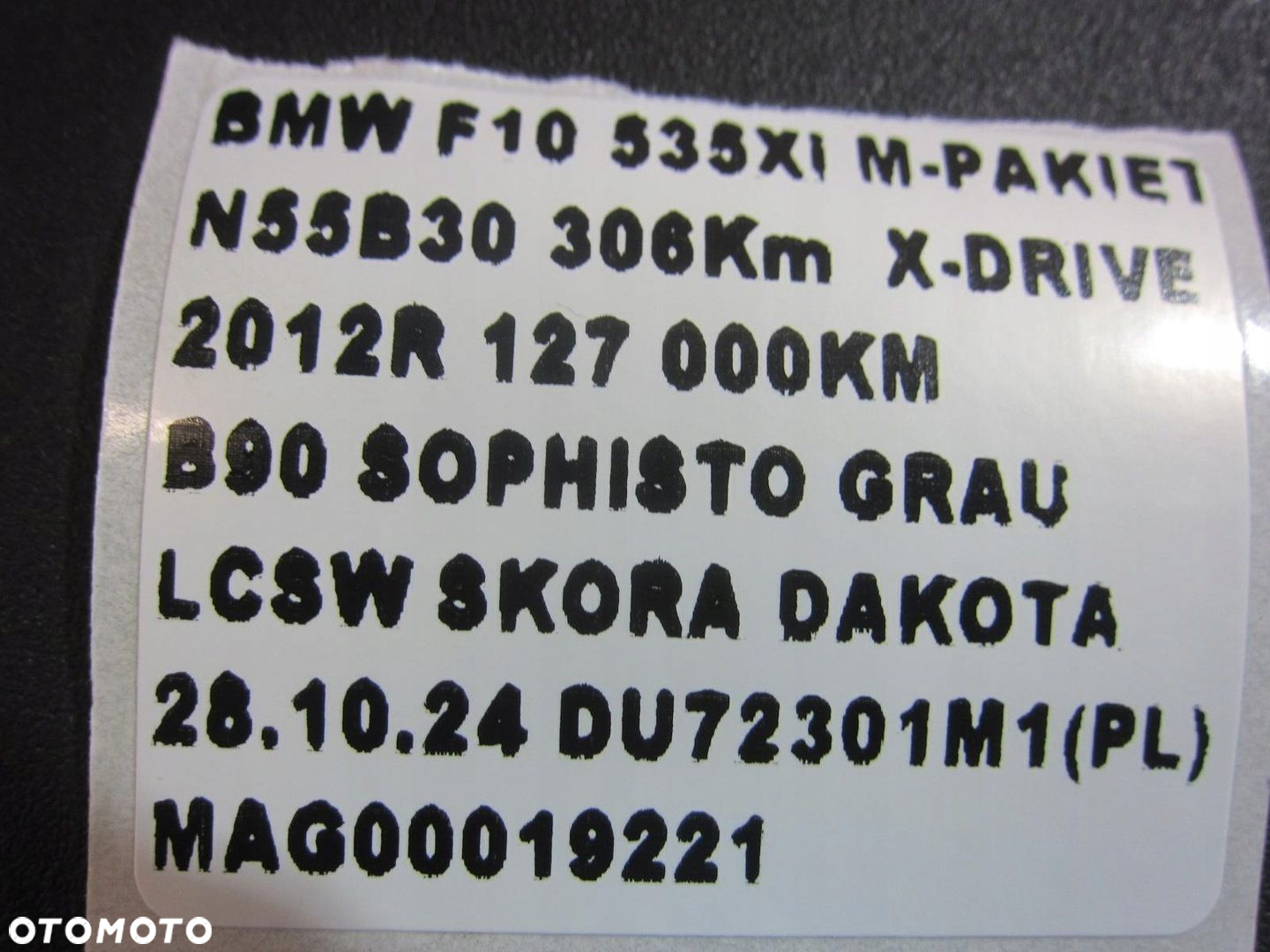 BMW 5 F10 F06 4X4 PŁYTA USZTYWNIAJĄCA OSŁONA POD SILNIK 31116777727 6777727 - 8