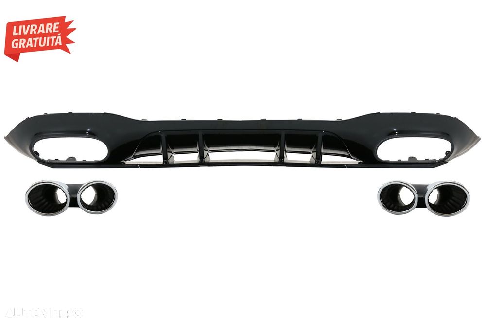 Difuzor Bara Spate Mercedes A-Class W177 Hatchback (2018-Up) Evacuari Crom- livrare gratuita - 1