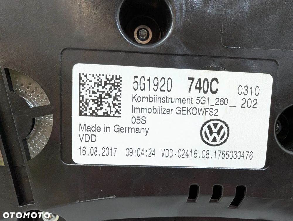 GOLF VII ZESTAW STARTOWY 1.0 TSI 5Q0937086BL 3Q0907530G 5G1920740C 04C907309AE - 10