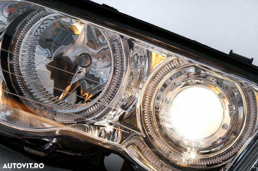 Faruri Angel Eyes BMW Seria 3 E46 Sedan Touring (05.1998-08.2001) Crom- livrare gratuita - 14