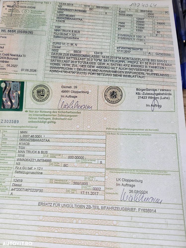 MAN TGX 18.500 4x2, 2018, 485.044km, rulata in GERMANIA, Carte identitateRAR, KIT BASCULARE, FULL OPTION, cutie automata+intarder, frigider, Aer cond STATIONARE, jante Aluminiu, anv 80% ok, rez aluminiu, posibilitate leasing 2 ani-PROMOTIE 21.900 Eur+Tva - 34