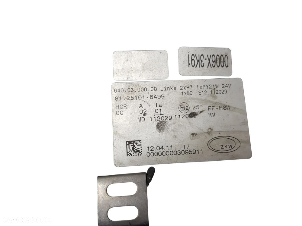 LAMPA REFLEKTOR PRZÓD LEWA PRAWA MAN TGX 81251016499 - 3