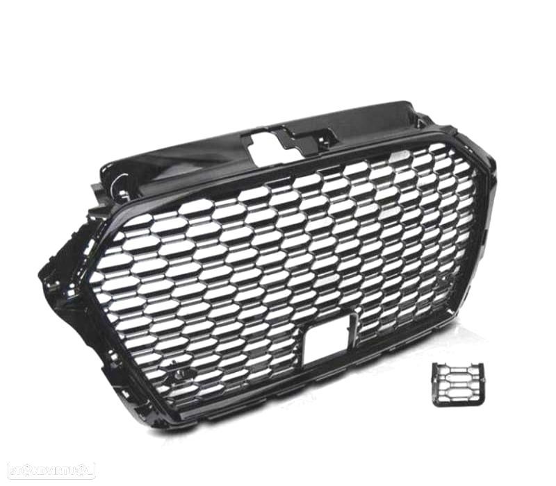 GRELHA DIANTEIRA AUDI A3 8V 16-19 PDC LOOK RS3 PRETO BRILHANTE - 3