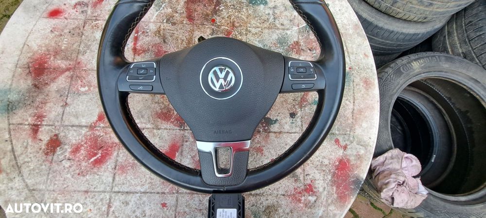 Volan piele cu padele si comenzi volan,airbag  VW Golf 6,Passat,CC,Tou - 6