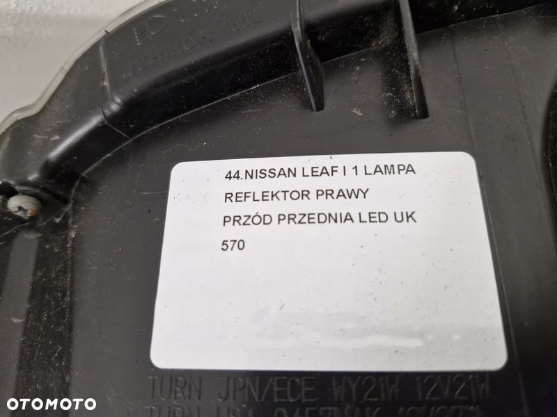 NISSAN LEAF I 1 LAMPA REFLEKTOR PRAWY PRZÓD PRZEDNIA LED UK - 9