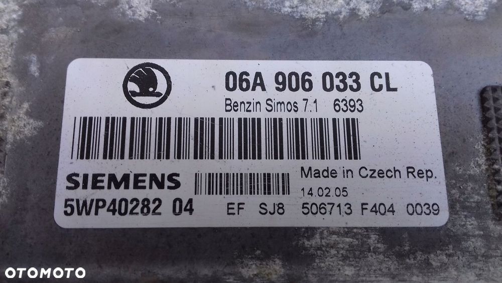 KOMPUTER 5WP4028204 06A906033CL ZESTAW IMMO SKODA OCTAVIA II 1.6 8V 04- - 3