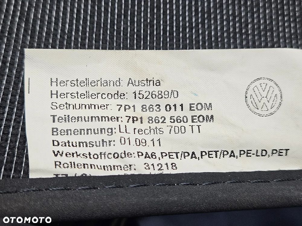 VW TOUAREG 7P 10-18R WYCIERACZKI DYWANIKI WELUROWE CZARNE KOMPLET PRZOD TYL 7P1863011 LOB 7P6862478A ORYGINAL - 9