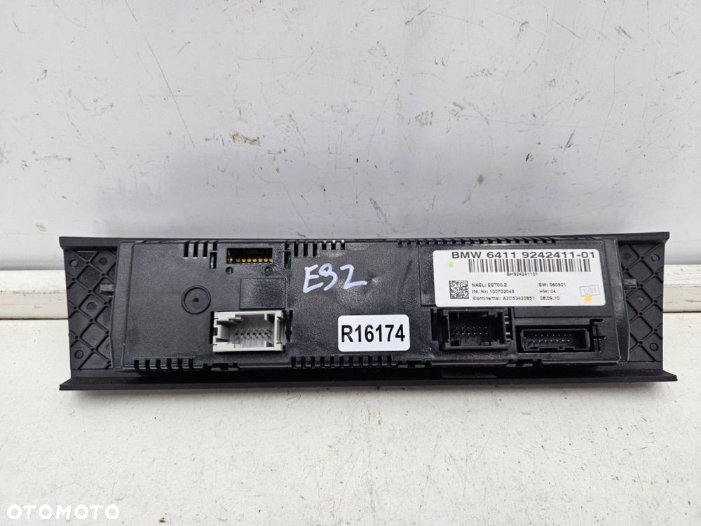 Panel klimatyzacji BMW E92 E93 04-12r. sterowania nawiewem wentylacją podgrzewane fotele 9242411 - 6