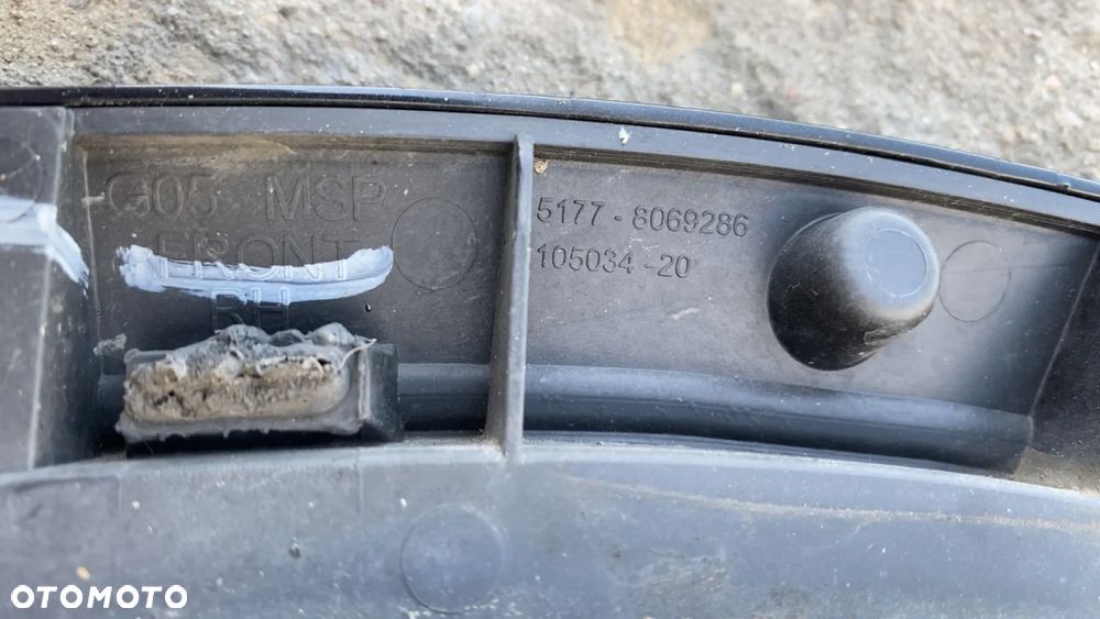 LISTWA BŁOTNIKA PRAWY PRZÓD BMW X5 G05 51778069286 USZKODZONA - 8