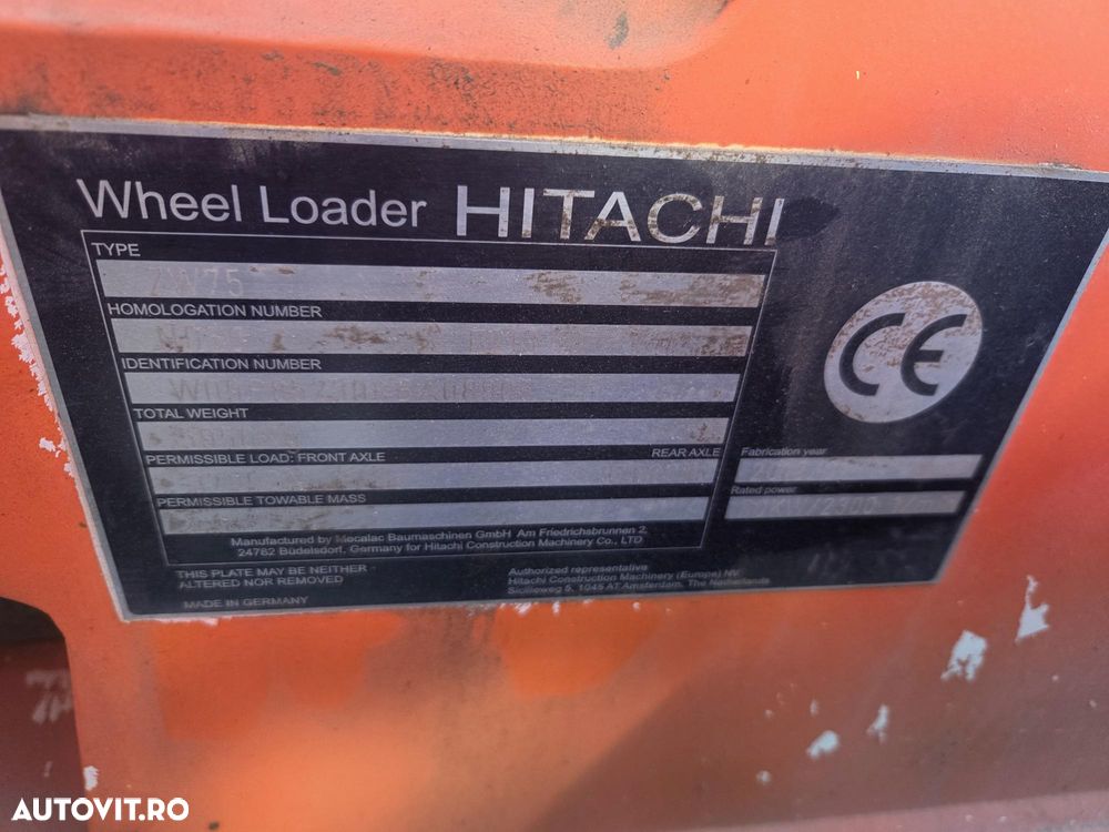Hitachi ZW75-6, 2019, 2.745h, CUPA MULTIFUNCTIONALA 1mc, FURCI, CUPLA RAPIDA, ridica 2,4 tone la 3,2m, incarca 8x4 si  sem basculabila, Masa operationala 5tone, Anv 80% ok, motor 75CP, produs in Germania, posibilitate leasing 3 ani-PROMOTIE 29.900 EUR+Tva - 34