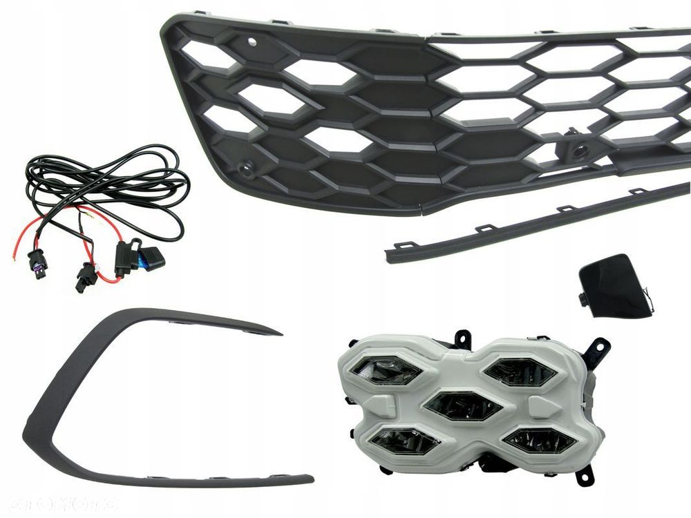 VW Golf 8 20 - 24 GTi Kratka / Kratki w zderzak przedni + Hal LED Zestaw - 4