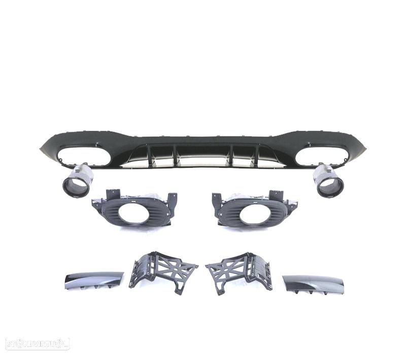 DIFUSOR MERCEDES CLASE A W177 18- A35 AMG BERLINA PRETO BRILHANTE + PONTEIRAS ESCAPE - 2