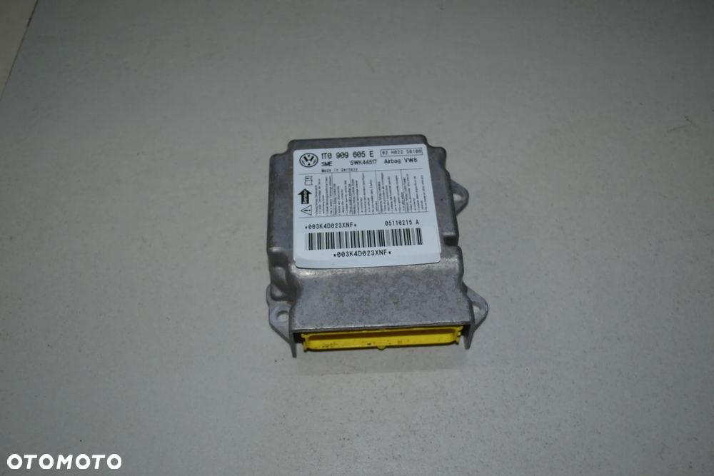 VW TOURAN II CADDY MODUŁ STEROWNIK PODUSZEK POWIETRZNYCH AIRBAG 1T0909605E - 1