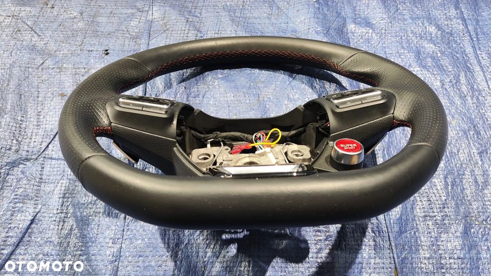 KIEROWNICA MULTIFUNKCYJNA ŁOPATKI SUPER SPORT SKÓRA CZERWONA NIĆ 10572605 ORYGINAŁ BARDZO ŁADNA MG HS - 6