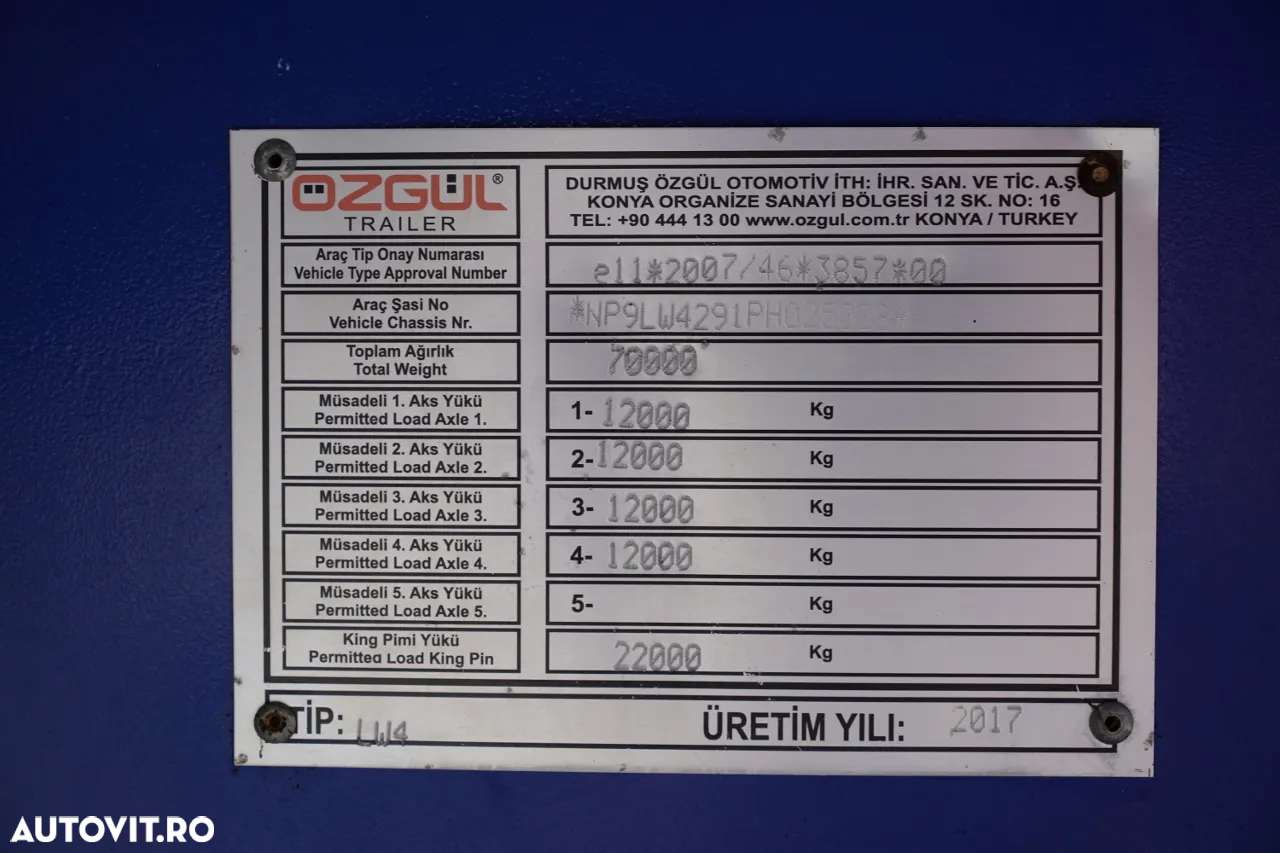 Faymonville REMORCA OZGUL / LW4 / ÎNCĂRCĂTOR JOS / LĂȚITĂ / 4 AXE / 12 M / GAMĂ HIDRAULICĂ / IMPORTATĂ - 25