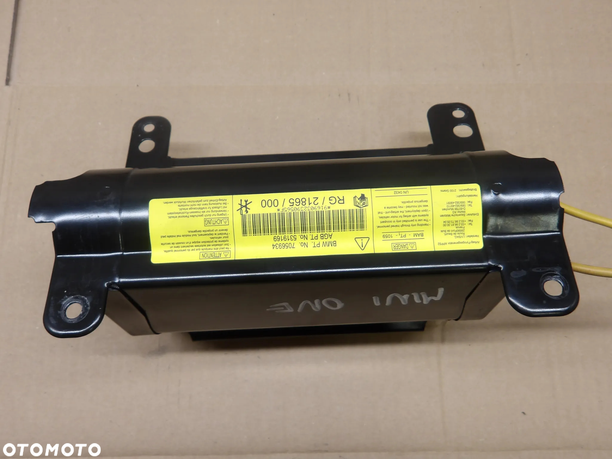 MINI COOPER R50 R53 01-06r 1.6B PODUSZKA AIRBAG PASAŻERA 7056934 - 2