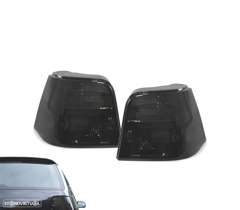 FAROLINS TRASEIROS VOLKSWAGEN VW GOLF 4 MK IV 97-03 PRETO ESCURECIDO - 1