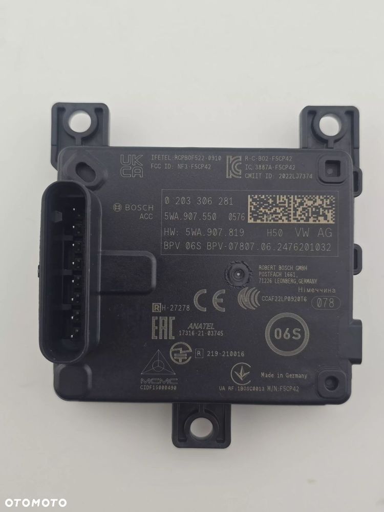 NOWY ORYGINALNY RADAR DISTRONIC ACC VW AUDI SKODA SEAT 5WA907550 0203306281 - 4